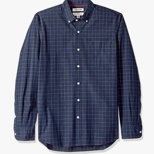 Goodthreads Men's Standard-Fit Long Sleeve Plaid Poplin, Navy